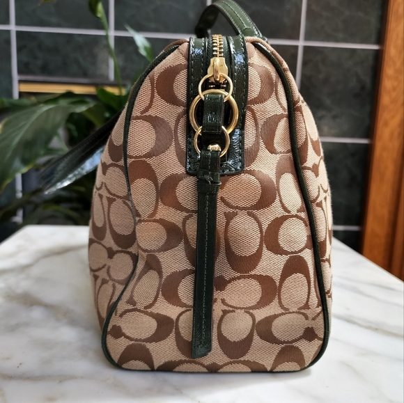 Coach Signature Python Stripe Satchel - Picture 3 of 16